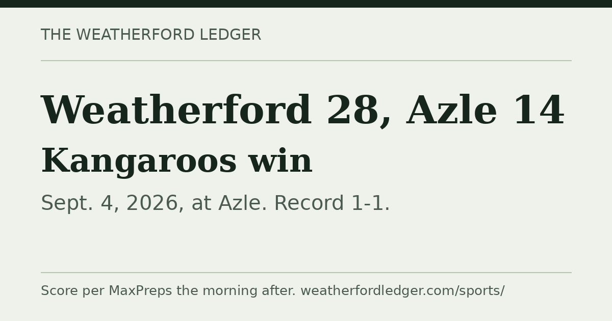 Weatherford vs Azle score: Kangaroos win 28-14